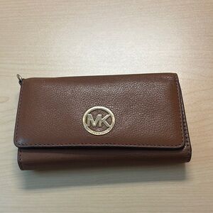 Michael Kors Leather Wallet with Gold Logo